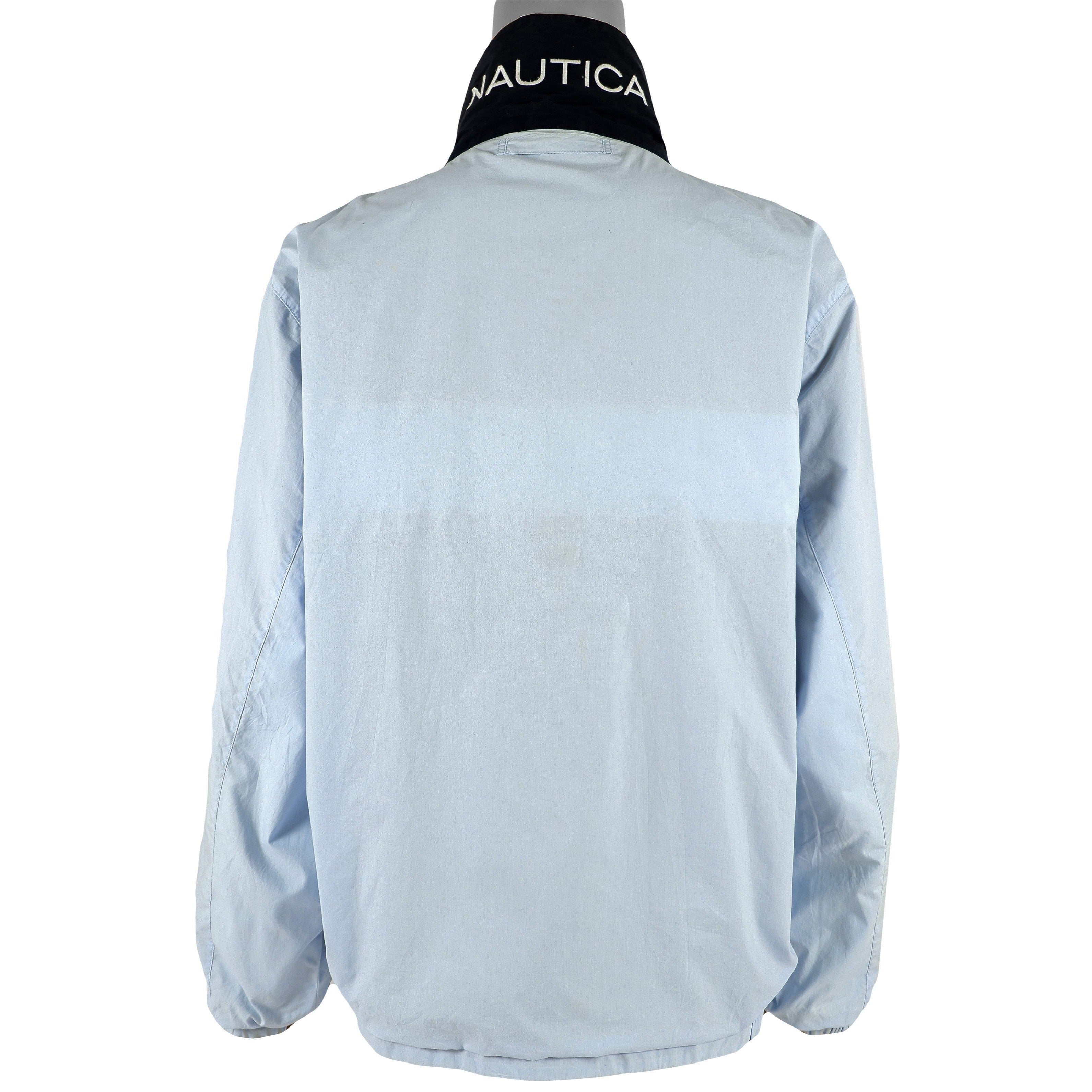 Nautica - Baby Blue & Dark Blue Reversible Jacket 1990s XX-Large Vintage Retro