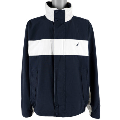 Nautica - Blue & Black Spell-Out Reversible Jacket 1990s XX-Large