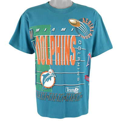 NFL (Salem) - Miami Dolphins Spell-Out T-Shirt 1992 Large