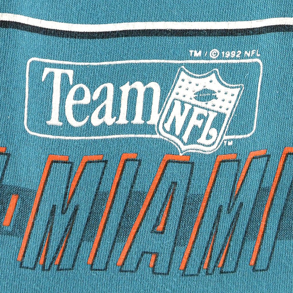 NFL (Salem) - Miami Dolphins Spell-Out T-Shirt 1992 Large Vintage Retro Football