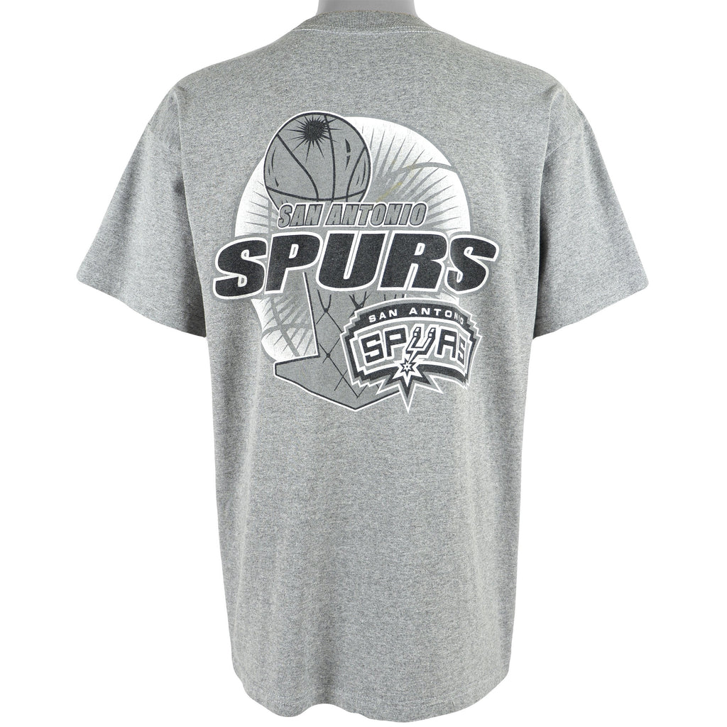 NBA (TND) - San Antonio Spurs Spell-Out T-Shirt 1990s Large Vintage Retro Basketball