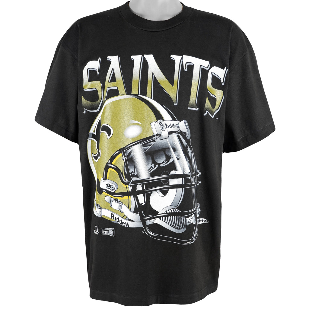 NFL (Riddell) - New Orleans Saints Spell-Out T-Shirt 1994 X-Large Vintage Retro Football