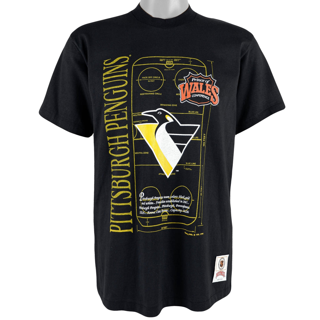 NHL (Nutmeg) - Pittsburgh Penguins Deadstock T-Shirt 1992 Large Vintage Retro Hockey