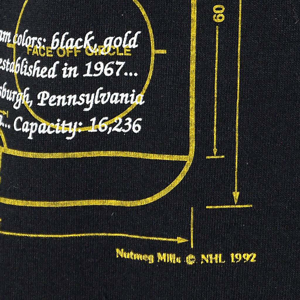 NHL (Nutmeg) - Pittsburgh Penguins Deadstock T-Shirt 1992 Large Vintage Retro Hockey