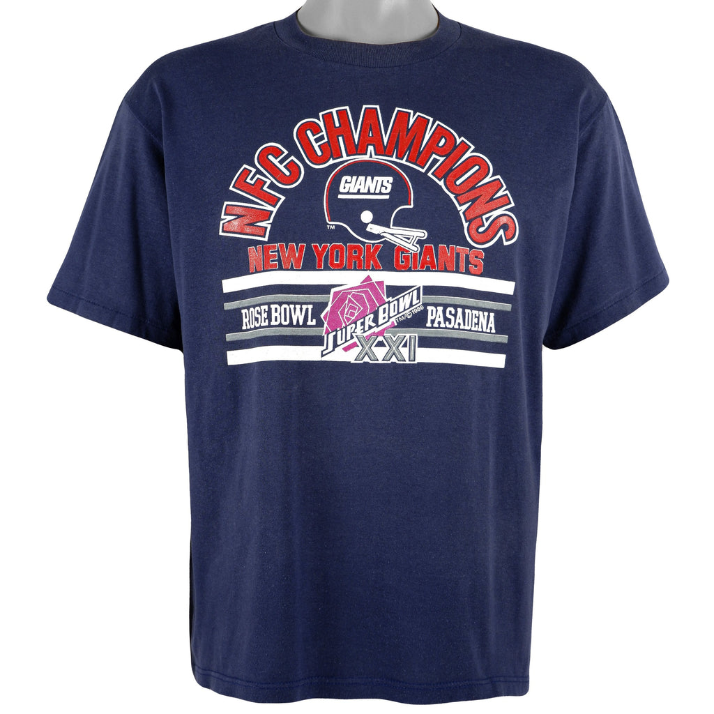 NFL (Spring Ford) - New York Giants Spell-Out T-Shirt 1986 Large Vintage Retro Football