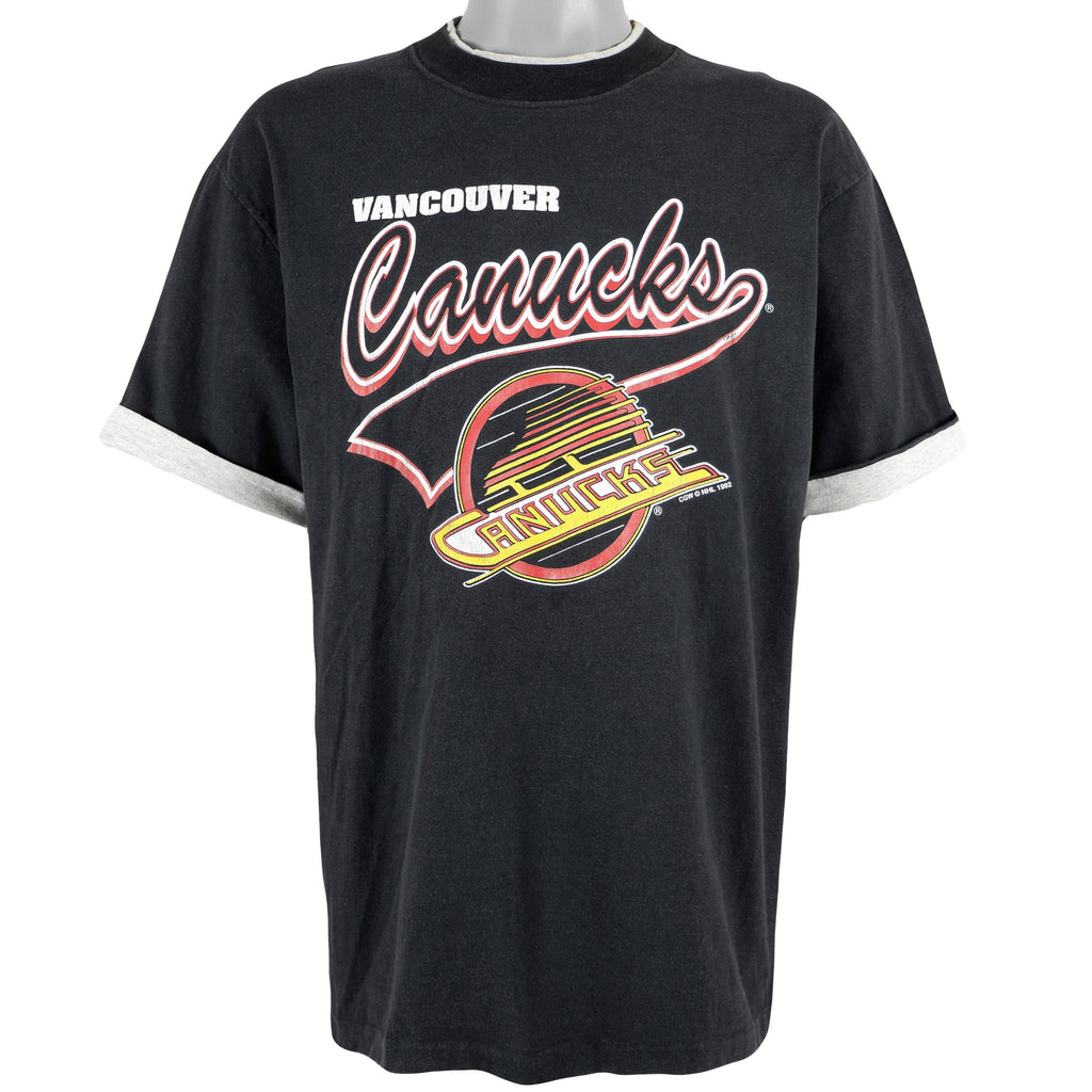 NHL - Vancouver Canucks spell-Out T-Shirt 1992 X-Large Vintage Retro Hockey