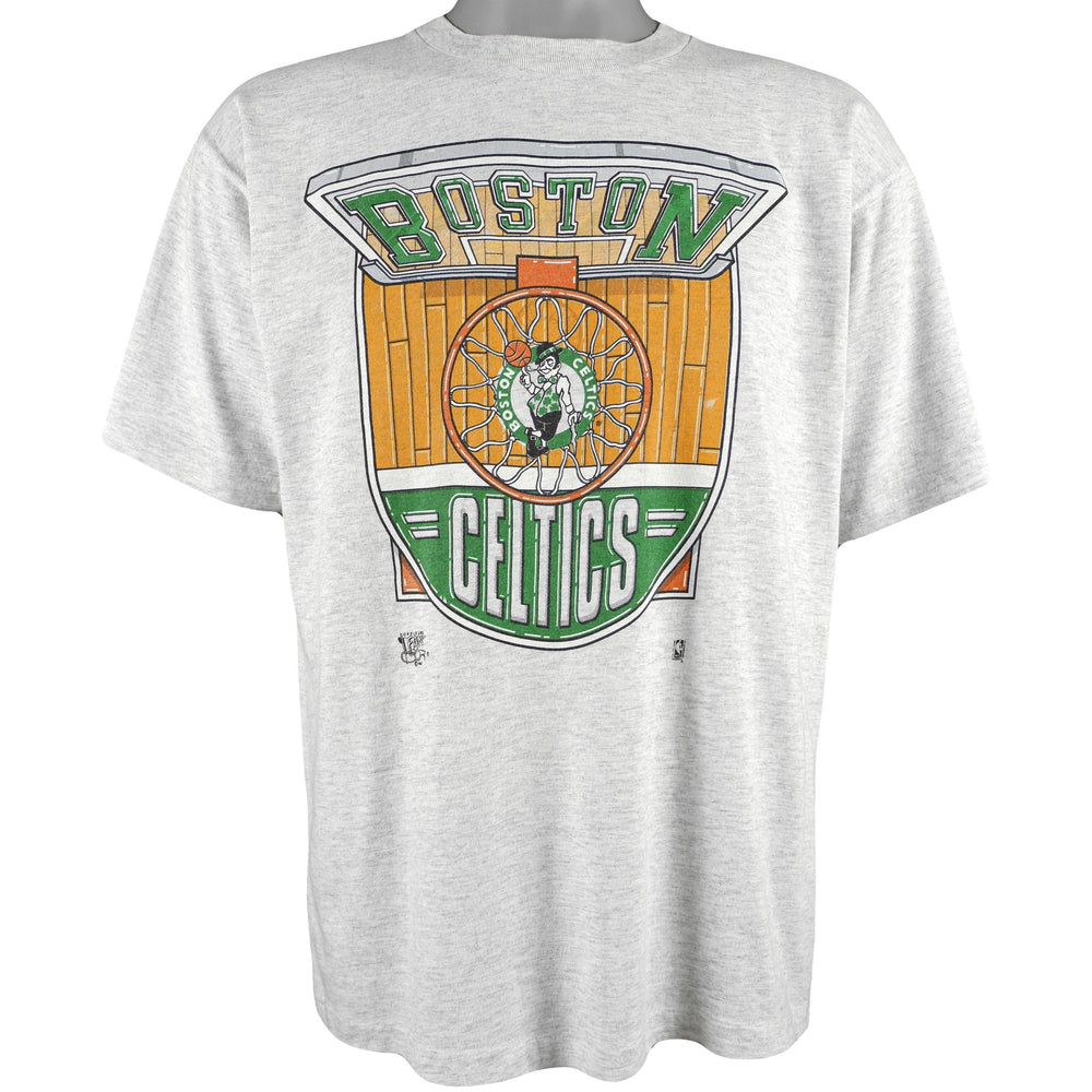 NBA (Official Fan) - Boston Celtics Spell-Out T-Shirt 1992 Large Vintage Retro Basketball
