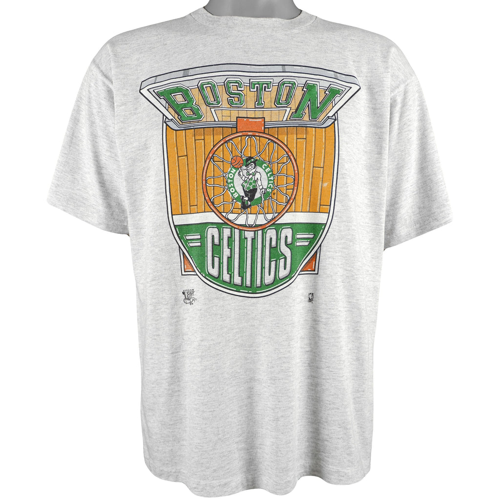 NBA (Official Fan) - Boston Celtics Spell-Out T-Shirt 1992 Large Vintage Retro Basketball