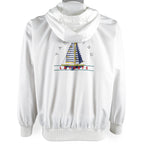 Lacoste - White Sailing Hooded Windbreaker 1990s Large Vintage Retro