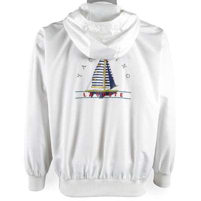 Lacoste - White Yachting Hooded Windbreaker 1990s Large