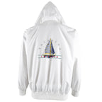 Lacoste - White Yachting Hooded Windbreaker 1990s Large Vintage Retro