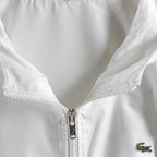 Lacoste - White Yachting Hooded Windbreaker 1990s Large Vintage Retro