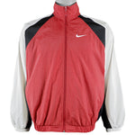 Nike - Red with White Big Logo Windbreaker 1990s Medium Vintage Retro