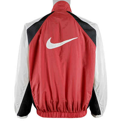 Nike - Red with White Big Logo Windbreaker 1990s Medium