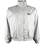 Reebok - Silver Windbreaker 1990s Medium Vintage Retro
