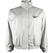 Reebok - Silver Windbreaker 1990s Medium Vintage Retro