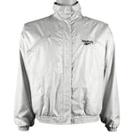 Reebok - Silver Windbreaker 1990s Medium Vintage Retro