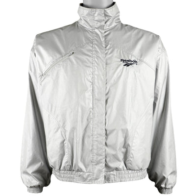 Reebok - Silver Windbreaker 1990s Medium
