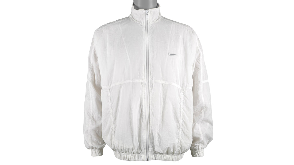 Nike - White Big Spell-Out Windbreaker 1990s Large Vintage Retro