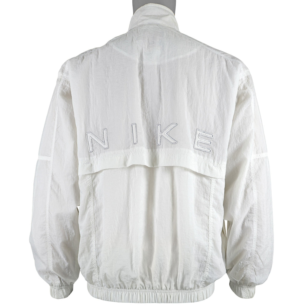 Nike - White Big Spell-Out Windbreaker 1990s Large Vintage Retro