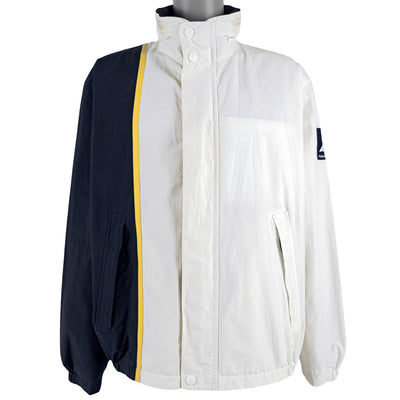 Nautica - White with Black Sailing Jacket 1990s Large