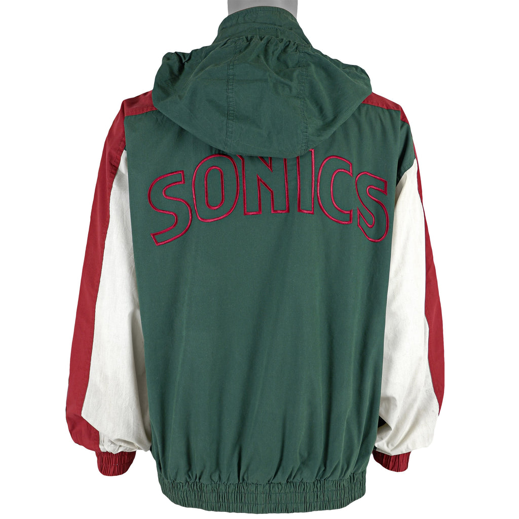 NBA (Pro Player) - Seattle Supersonics Tape Logo Windbreaker 1990s Large Vintage Retro Basketball