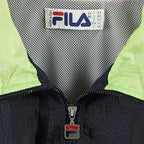 FILA - Black with Purple Windbreaker 1990s Large Vintage Retro