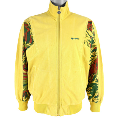 Reebok - Yellow Iconic Design Patterned Jacket 1990s Medium