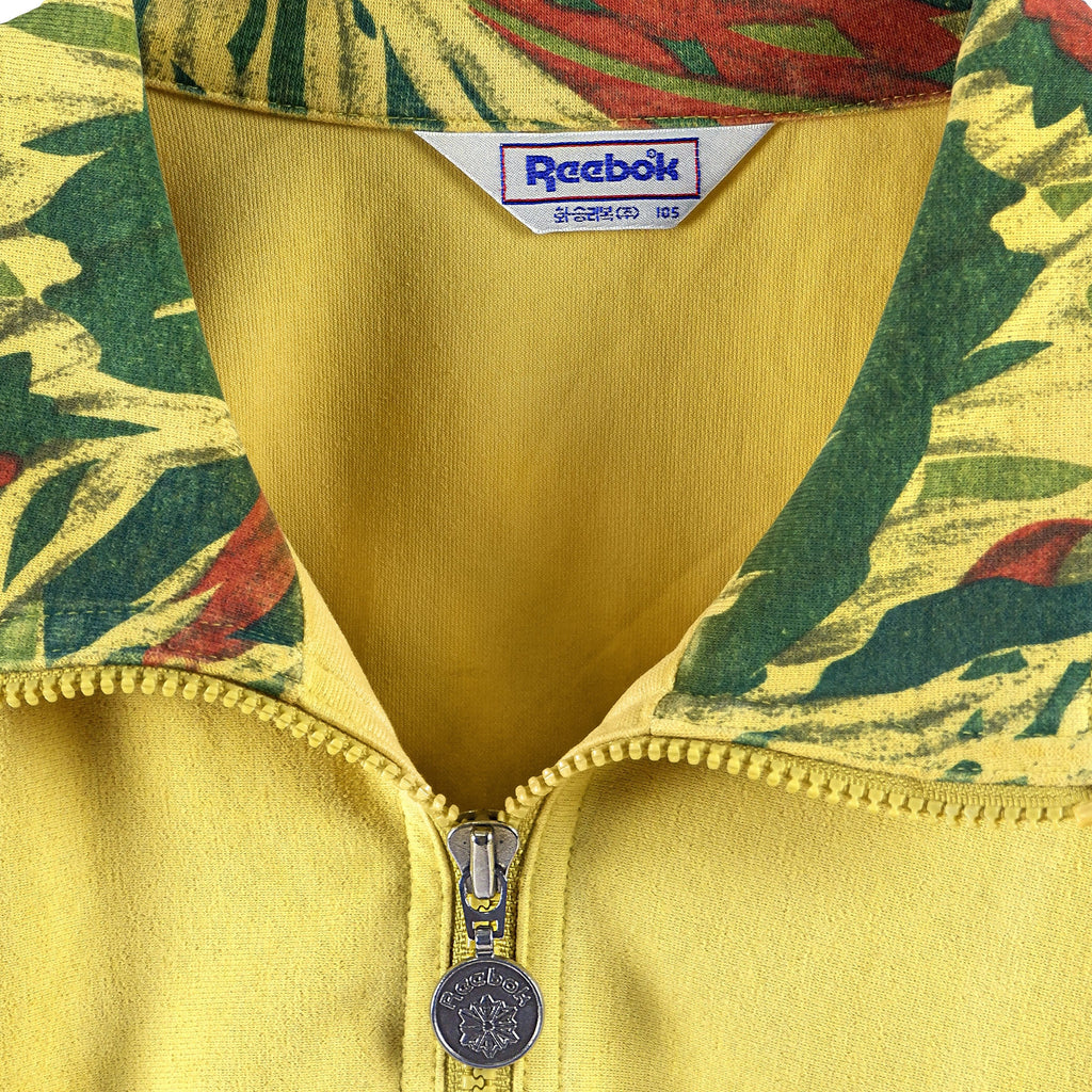 Reebok - Yellow Iconic Design Patterned Jacket 1990s Medium Vintage Retro