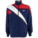 Reebok - Blue & White with Red Big Logo Jacket 1990s Large Vintage Retro