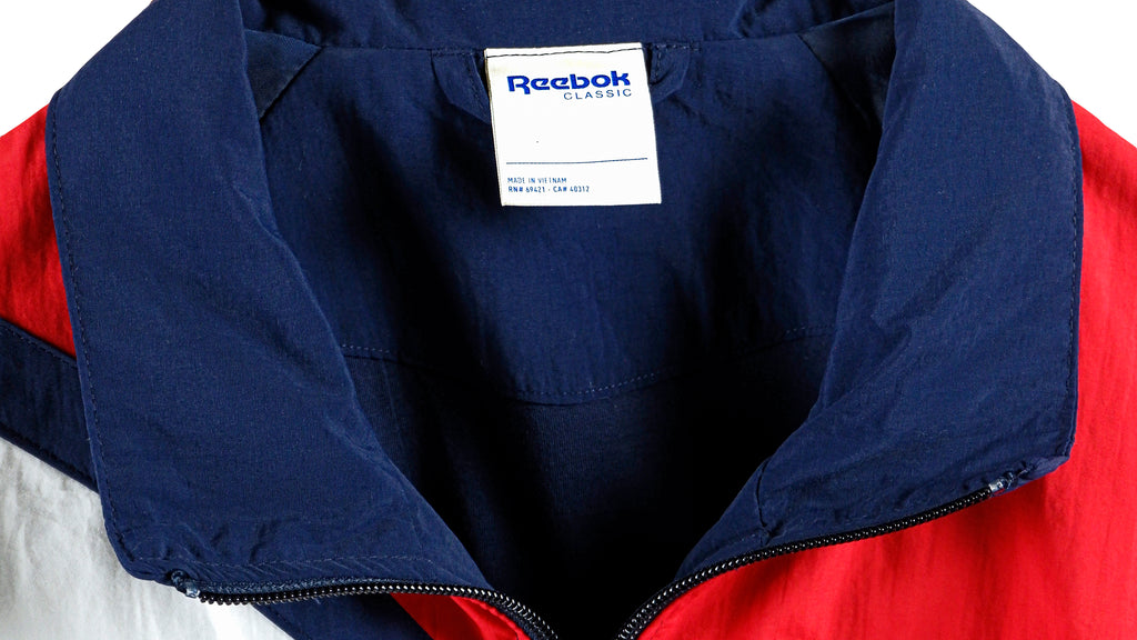 Reebok - Blue & White with Red Big Logo Jacket 1990s Large Vintage Retro