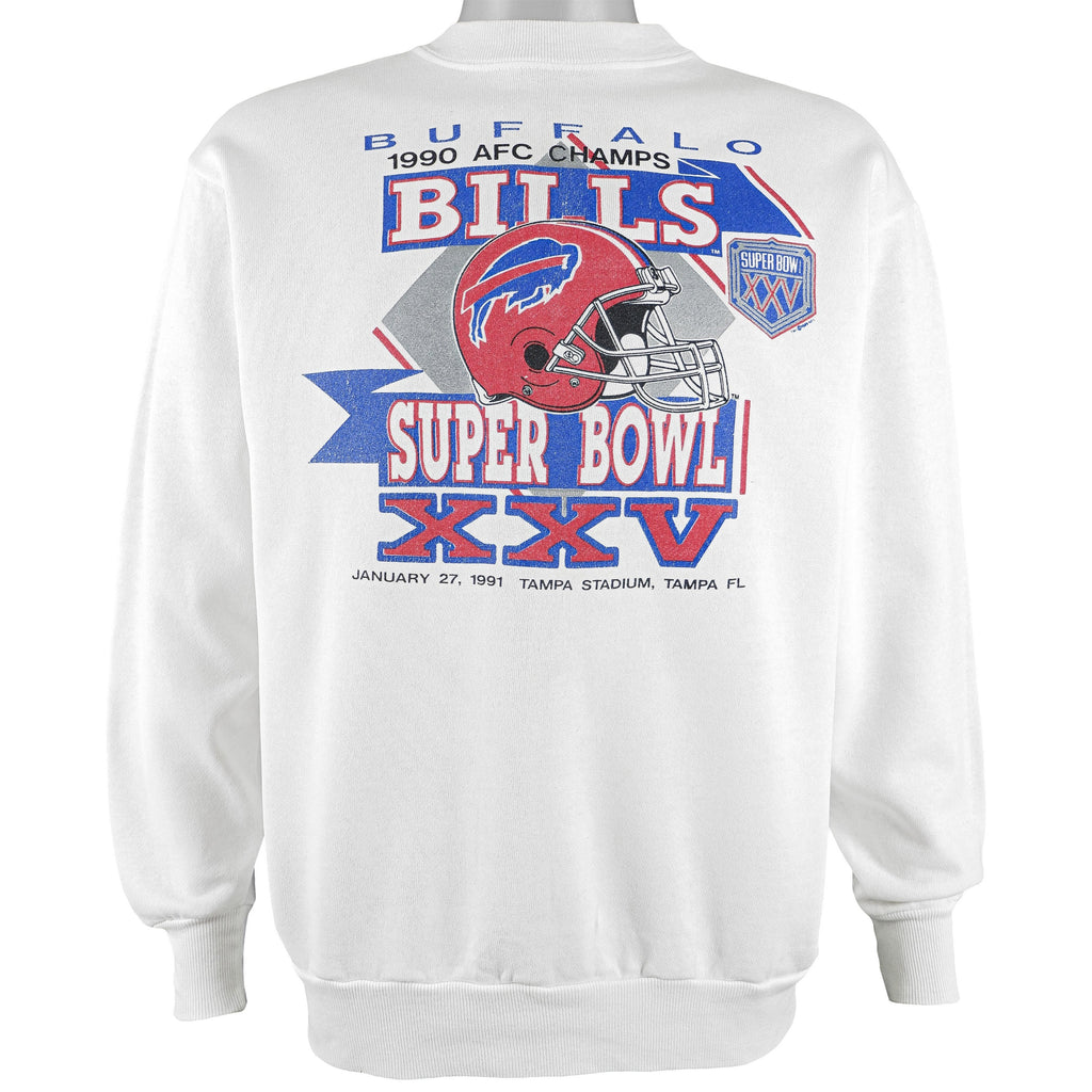 NFL (Keller) - Buffalo Bills Crew Neck Sweatshirt 1991 Large Vintage Retro Football