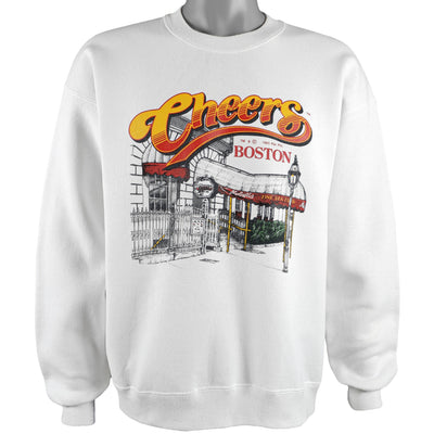 Vintage (Lee) - White Cheers, Boston Crew Neck Sweatshirt 1993 Large