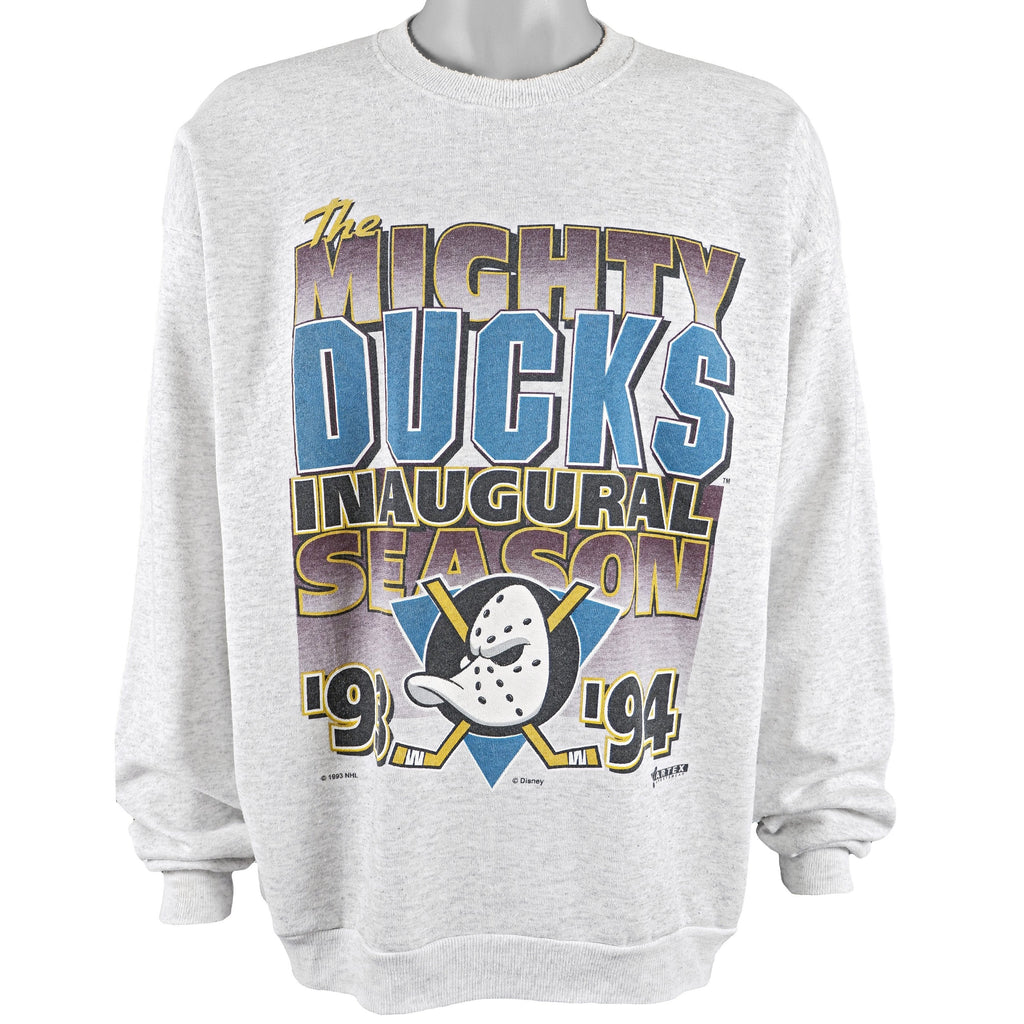 NHL (Artex) - Anaheim Mighty Ducks Crew Neck Sweatshirt 1993 X-Large Vintage Retro Hockey