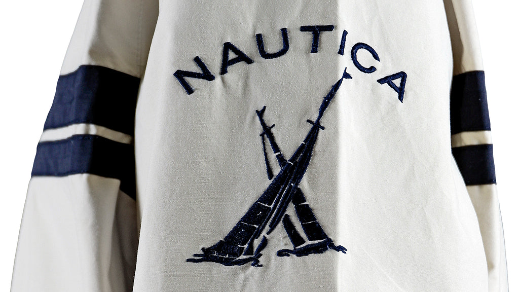 Nautica - White Yachting Jacket Large Vintage Retro