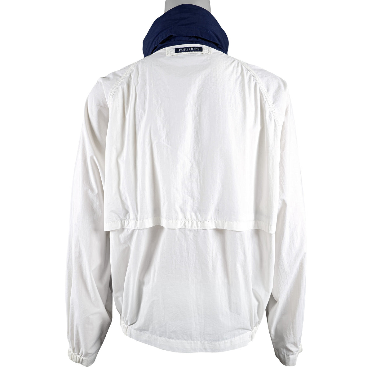 Nautica - White with Blue Classic Jacket 1990s Large Vintage Retro