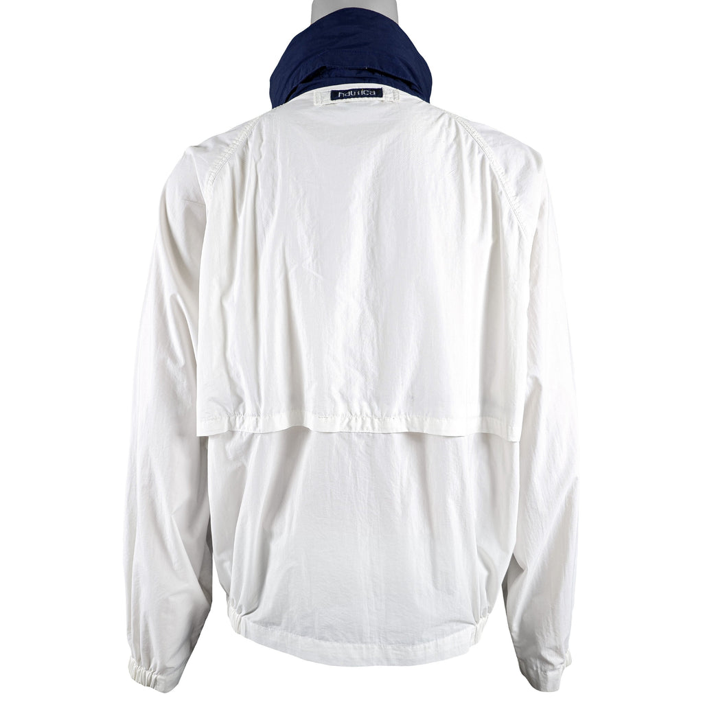 Nautica - White with Blue Classic Jacket 1990s Large Vintage Retro