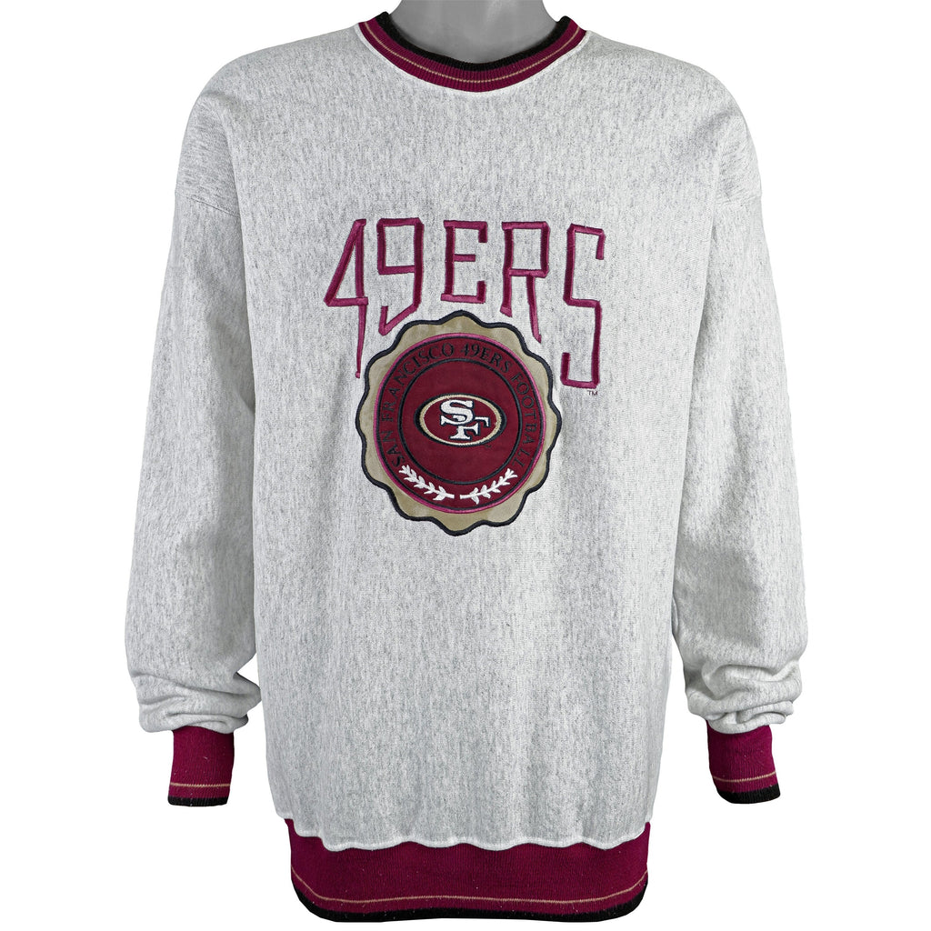 NFL (Legends Athletic) - San Francisco 49ers Spell-Out Sweatshirt 1990s Large Vintage Retro football