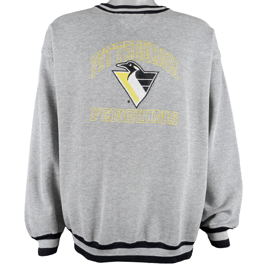 NHL (Savvy) - Pittsburgh Penguins Crew Neck Sweatshirt 1990s X-Large Vintage Retro Hockey