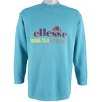 Ellesse - Blue Spell-Out Perugia Italia Crew Neck Sweatshirt 1990s Large