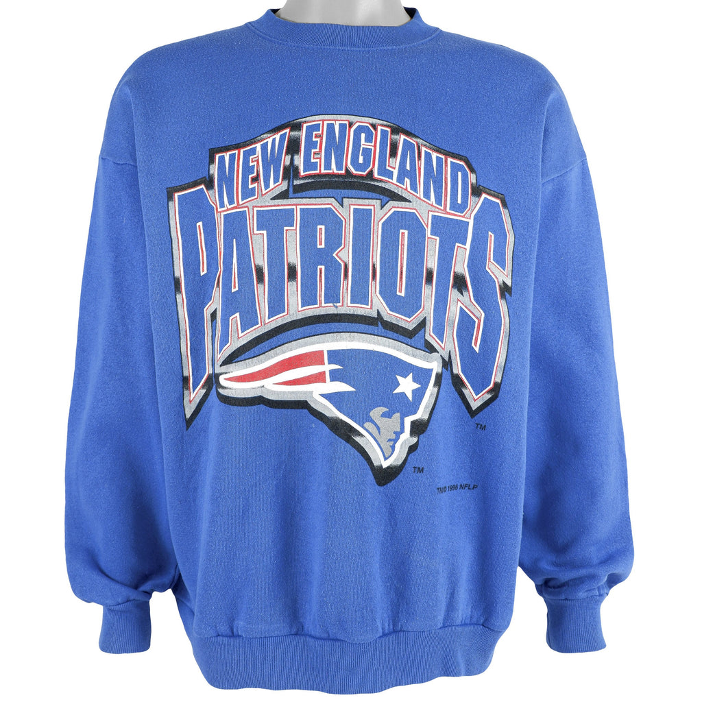 NFL (Logo 7) - New England Patriots Sweatshirt 1996 Large Vintage Retro Football