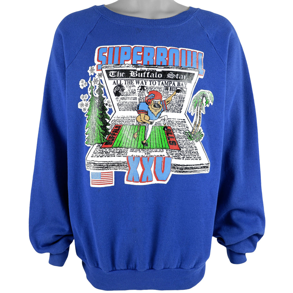 NFL (Miller) - Buffalo Bills Spell-Out Sweatshirt 1991 XX-Large Vintage Retro Football
