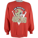 NFL (Trench) - San Francisco 49ers Spell-Out Sweatshirt 1990s Large Vintage Retro Football