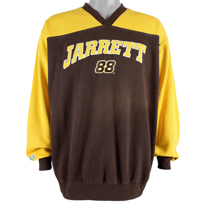 NASCAR (Chase) - Brown & Yellow Dale Jarrett #88 Sweatshirt 1990s X-Large