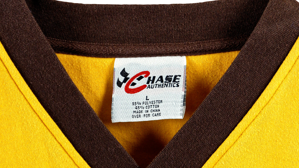 NASCAR (Chase) - Brown & Yellow Dale Jarrett #88 Sweatshirt 1990s X-Large Vintage Retro