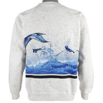 Vintage (Hanes) - Alaska - Whales Crew Neck Sweatshirt 1989 Medium Vintage Retro
