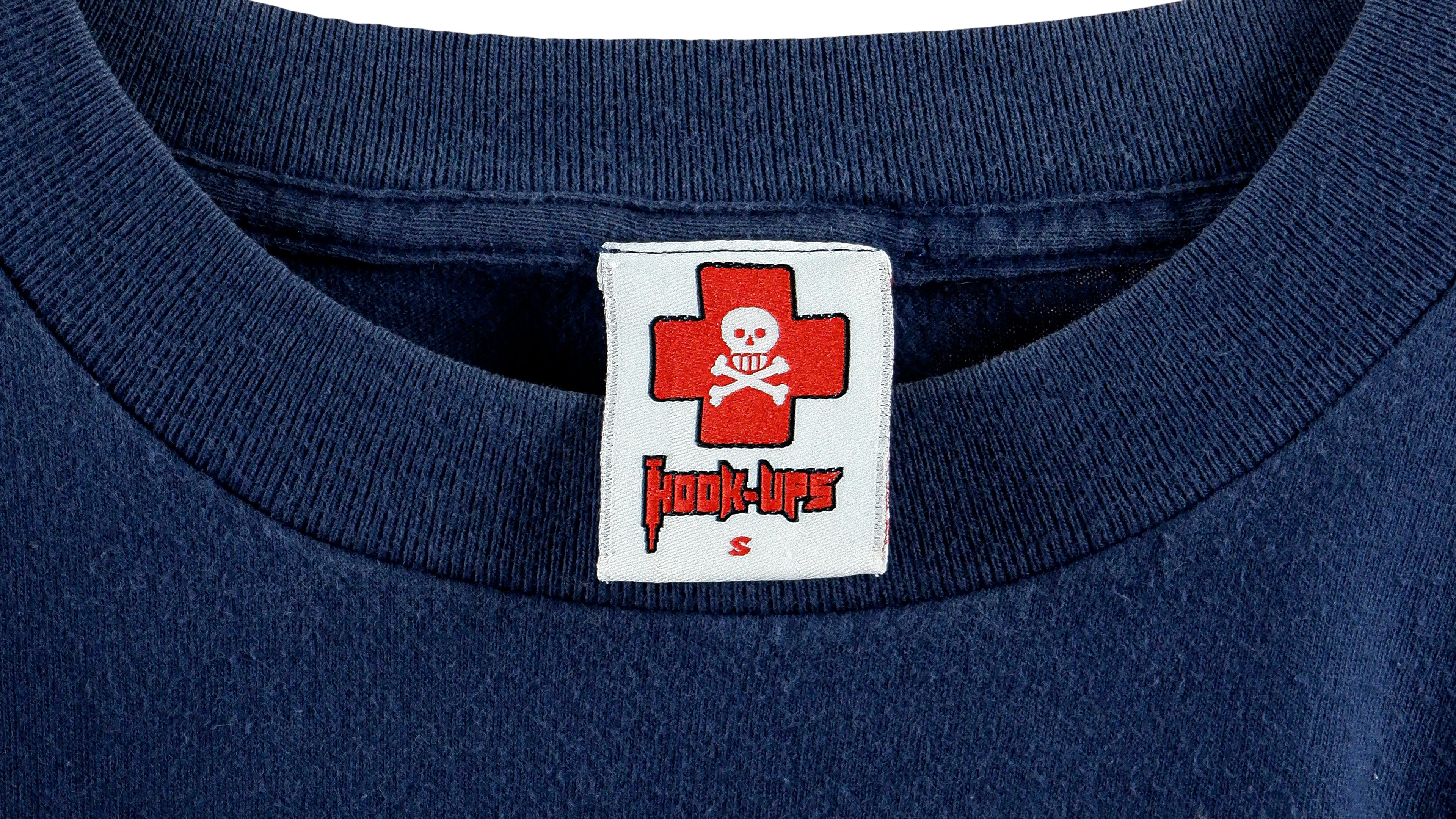 Vintage - Blue Hook-Ups, HWF Skateboard T-Shirt 1990s Small Vintage Retro