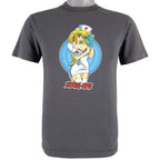 Vintage - Grey Hook-Ups Skateboard T-Shirt 1990s Small Vintage Retro