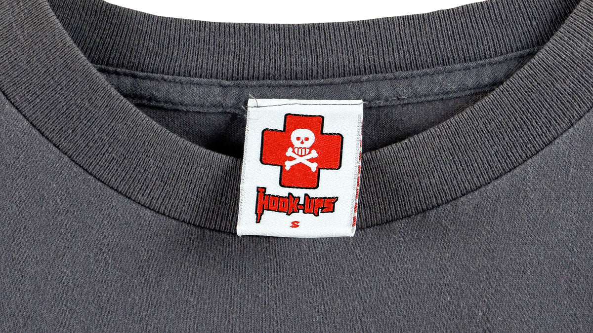 Vintage - Grey Hook-Ups Skateboard T-Shirt 1990s Small Vintage Retro