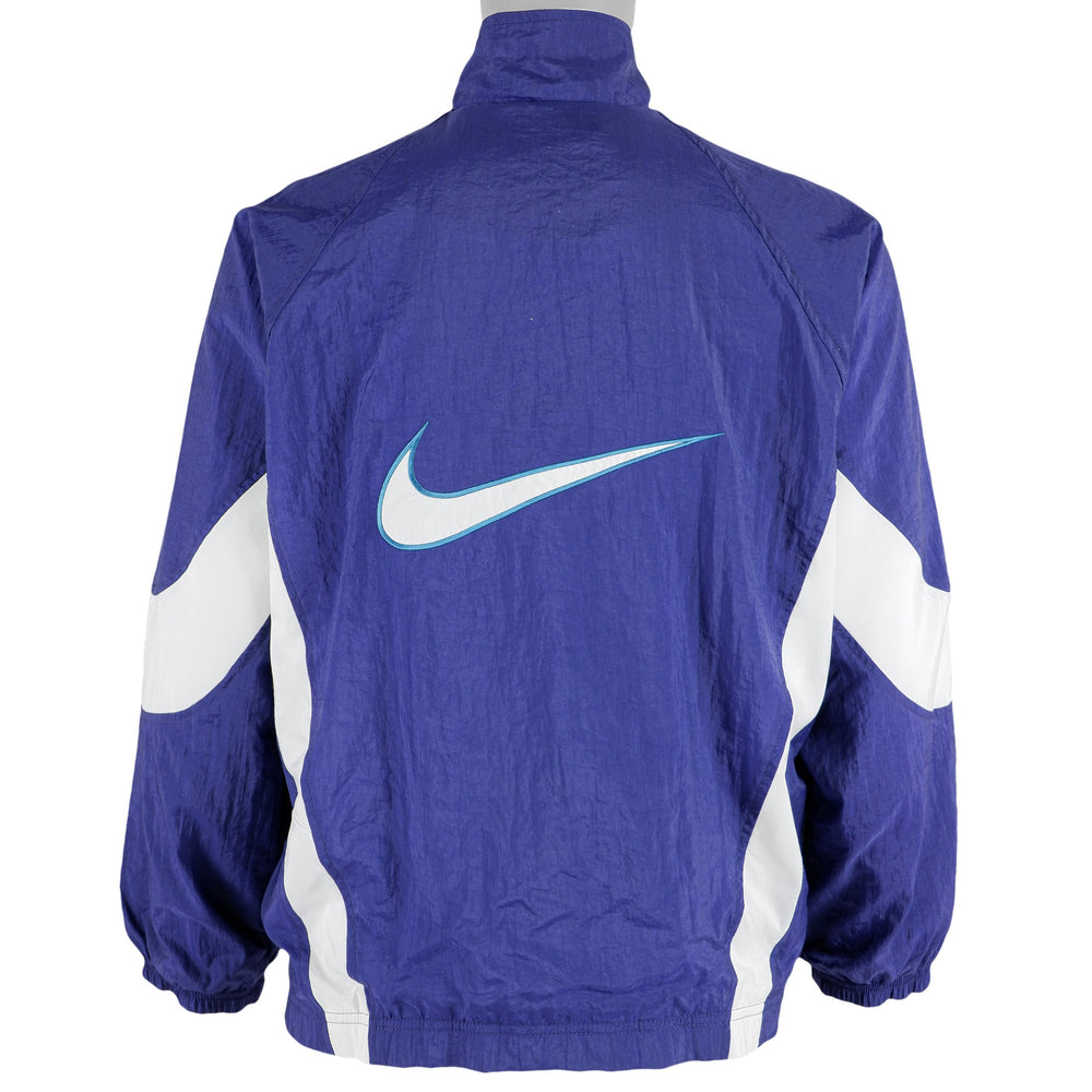Nike - Blue & White Colorblock Windbreaker 1990s Medium Vintage Retro